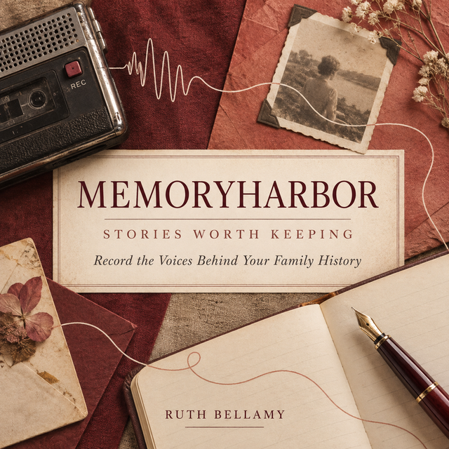 The cover of Stories Worth Keeping, a digital family-memory guide from MEMORYHARBOR.